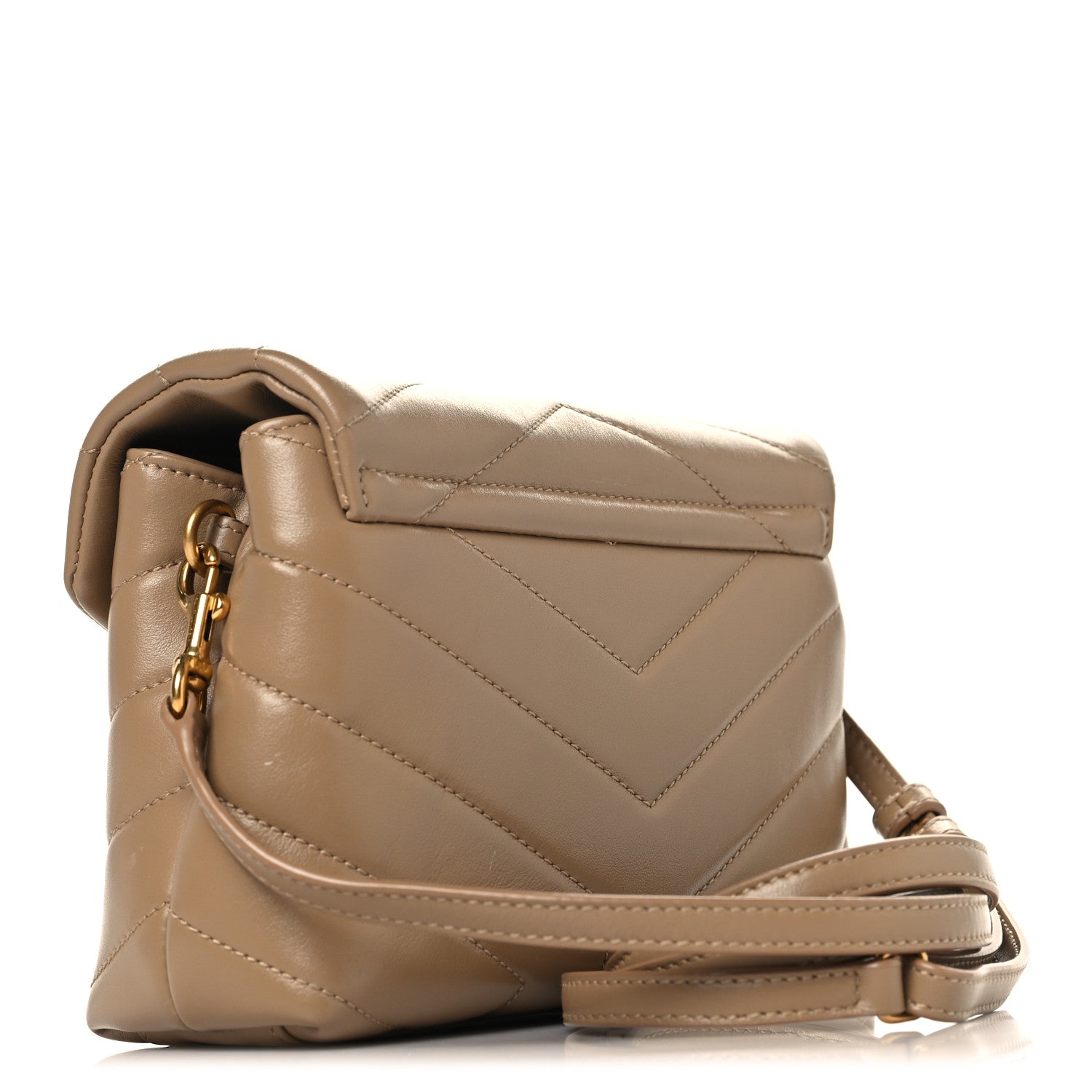 Calfskin Y Quilted Monogram Toy Loulou Crossbody Bag Dark Beige
