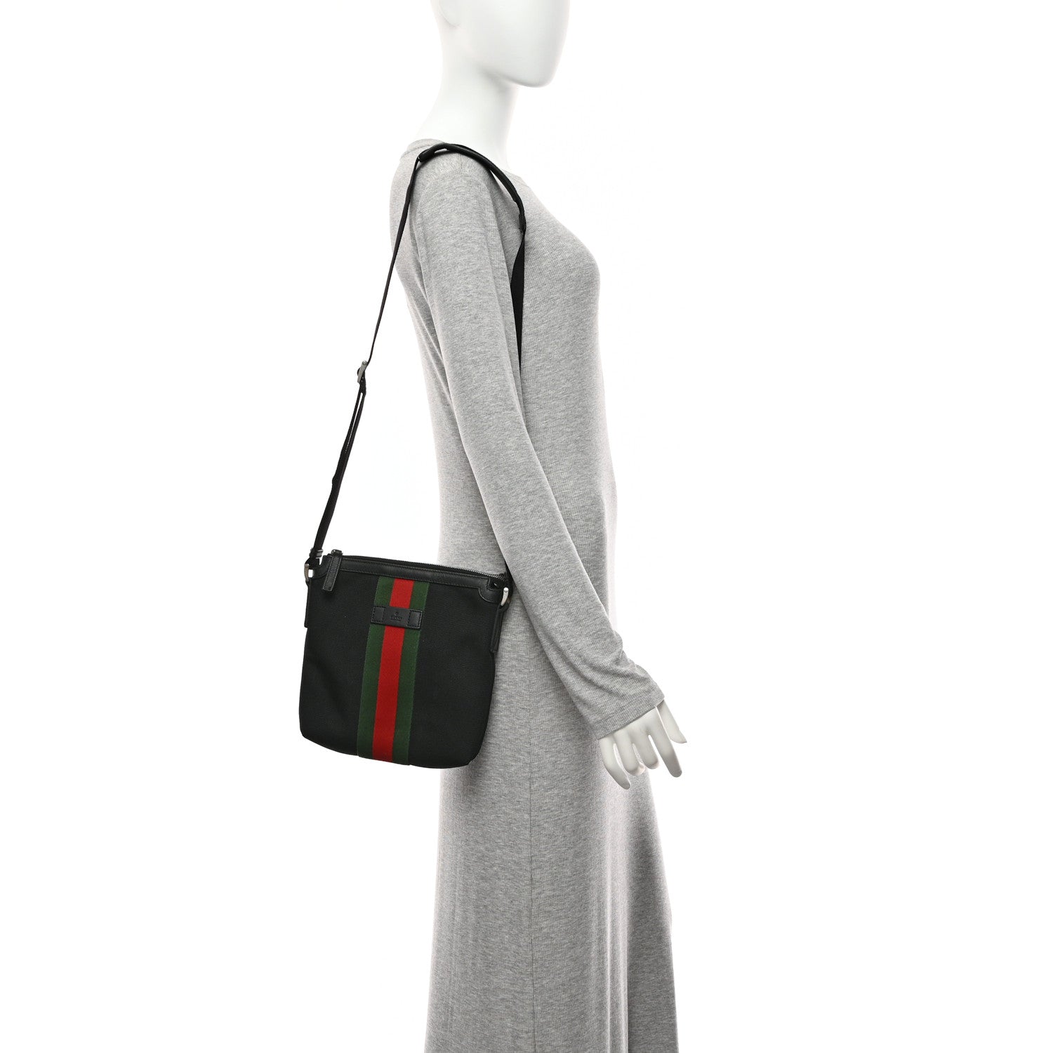 Canvas Web Messenger Bag Black