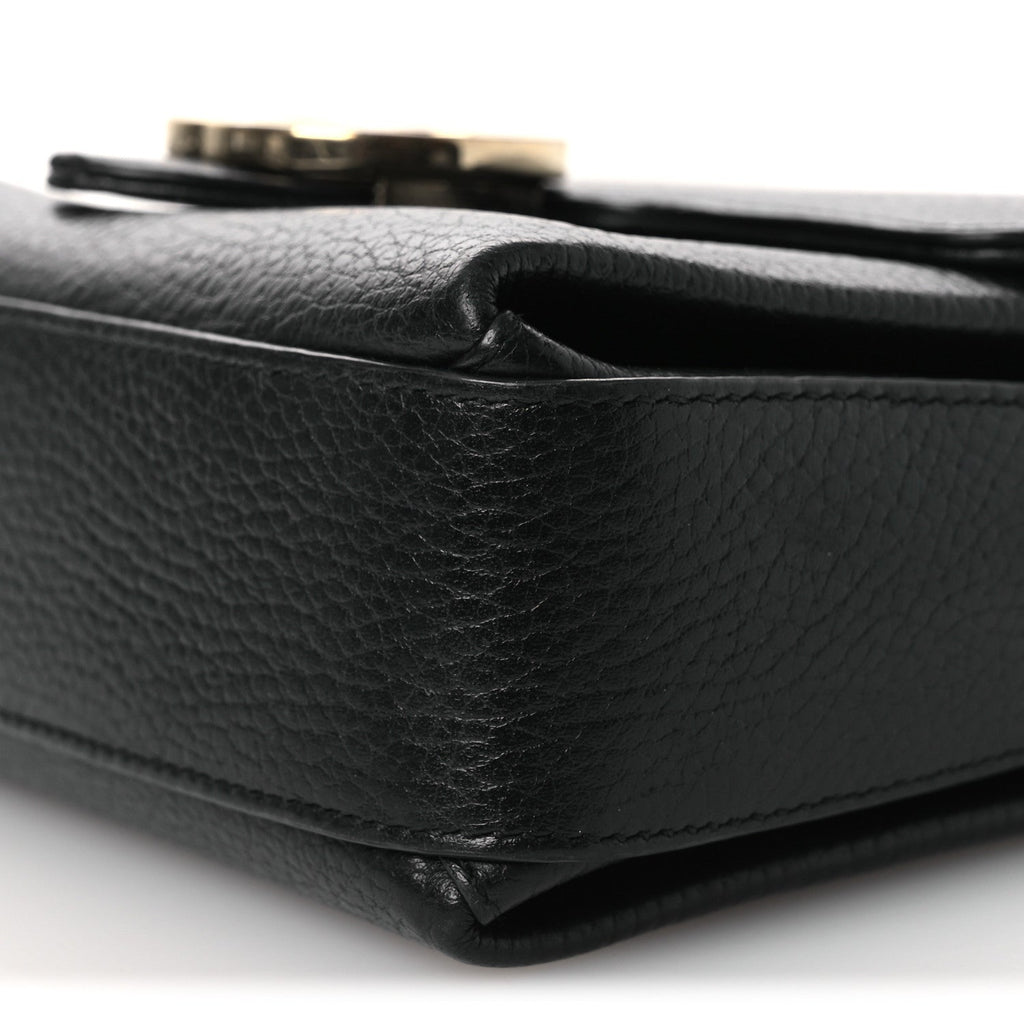 Dollar Calfskin Interlocking G Crossbody Bag Black