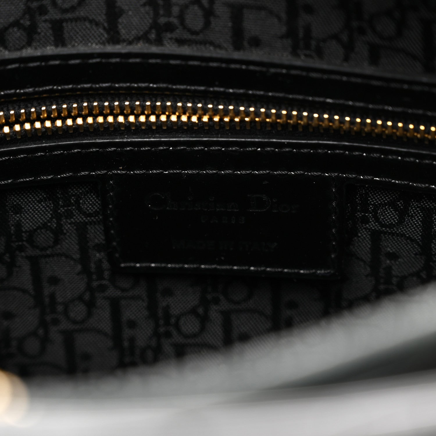 Patent Cannage Large Lady Dior Black