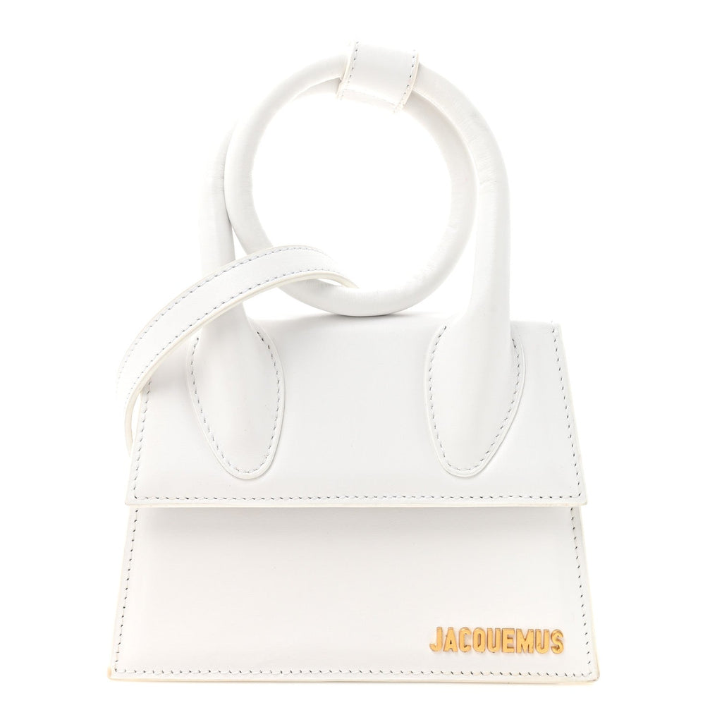 Smooth Calfskin Le Chiquito Noeud White