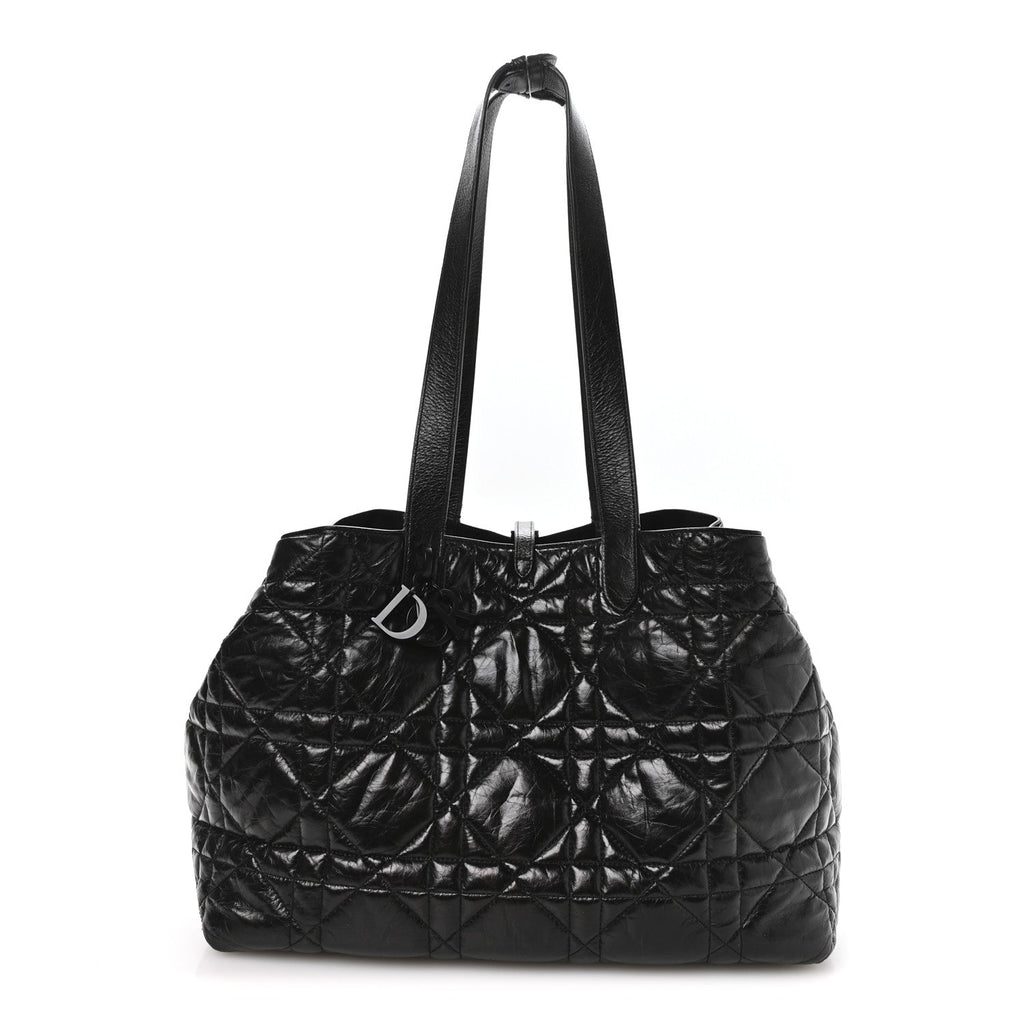 Crinkled Calfskin Macrocannage Large Toujours Black