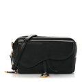 Goatskin Double Saddle Pouch Black