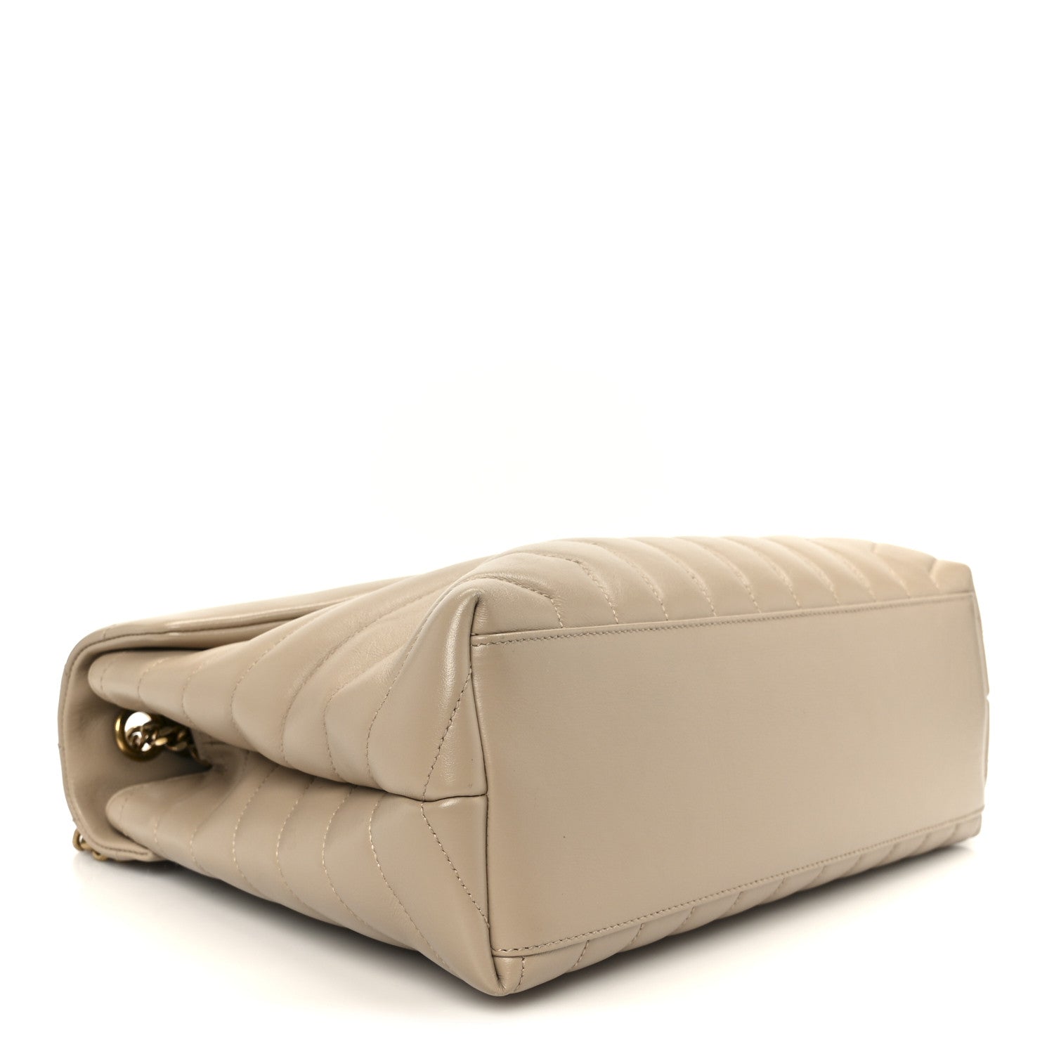 Calfskin Y Quilted Monogram Medium Loulou Chain Satchel Dark Beige