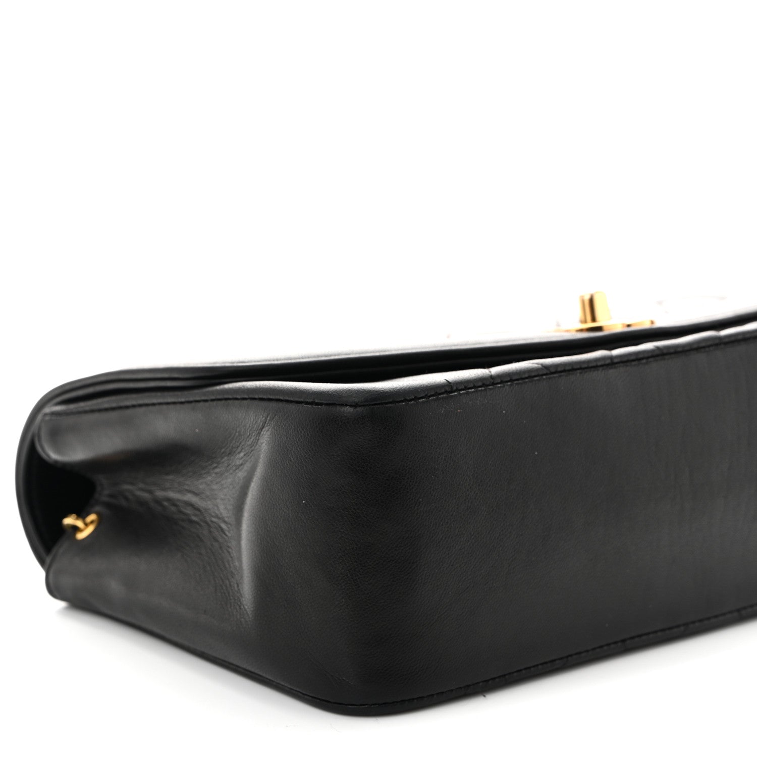 Lambskin Quilted Small Single Flap Black