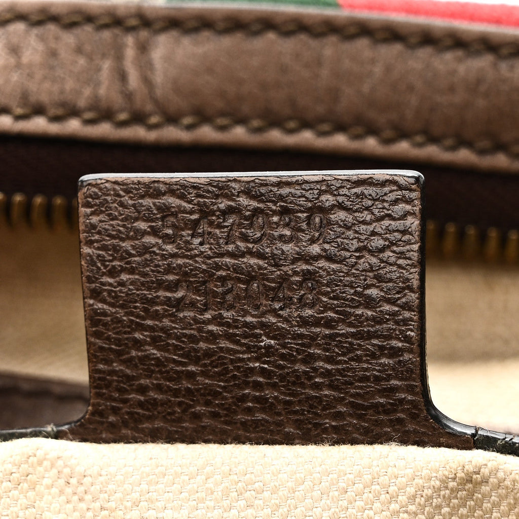 GG Supreme Monogram Web Ophidia Half Moon Hobo Brown