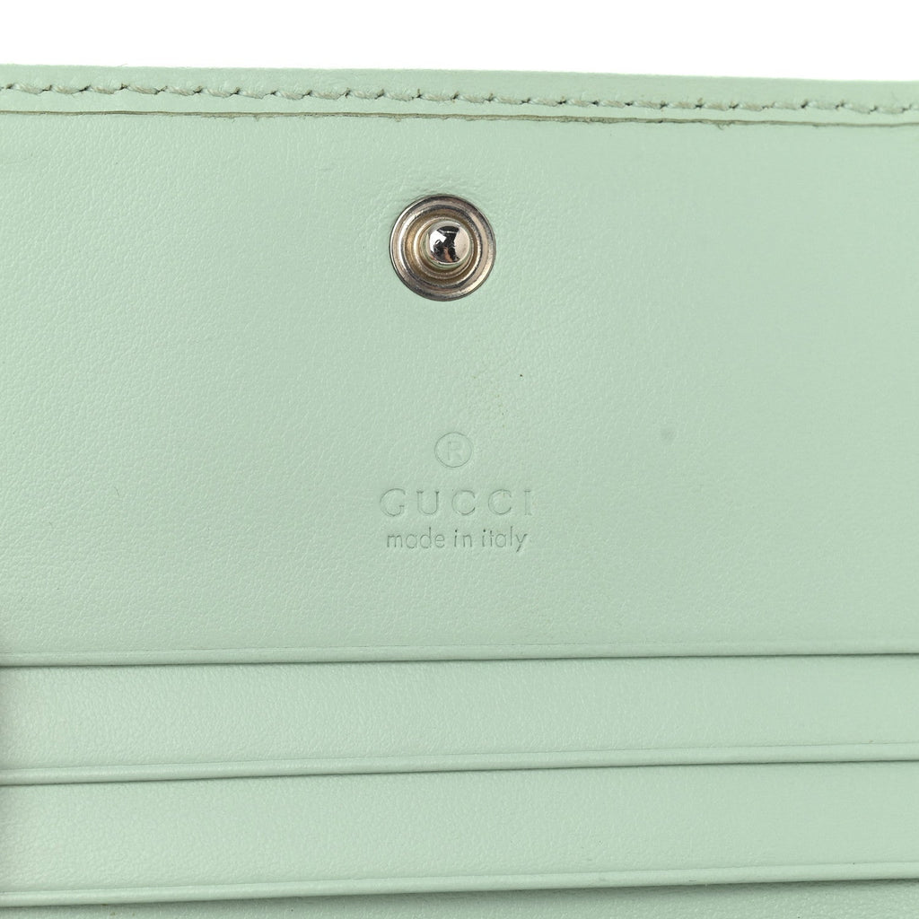 Calfskin Matelasse GG Marmont Mini Wallet On Chain Water Green