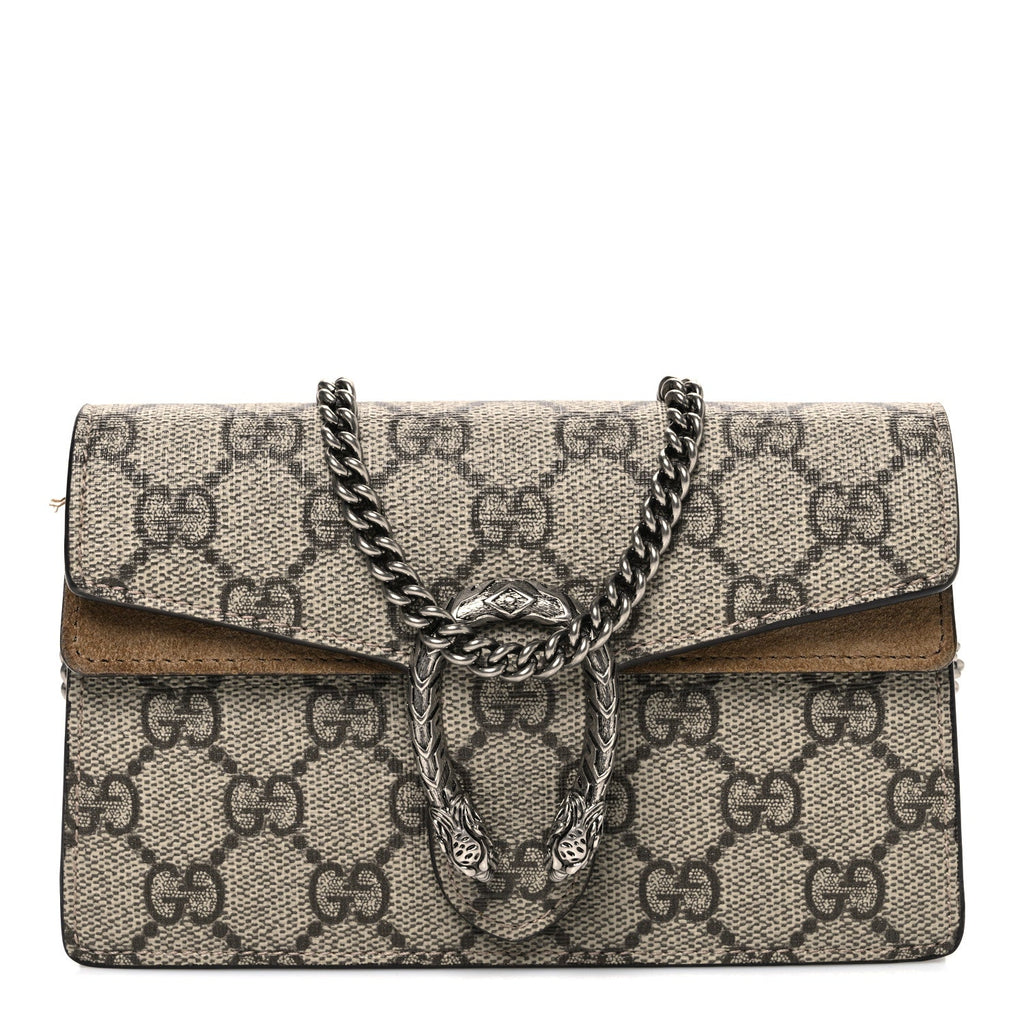 GG Supreme Monogram Super Mini Dionysus Shoulder Bag Taupe