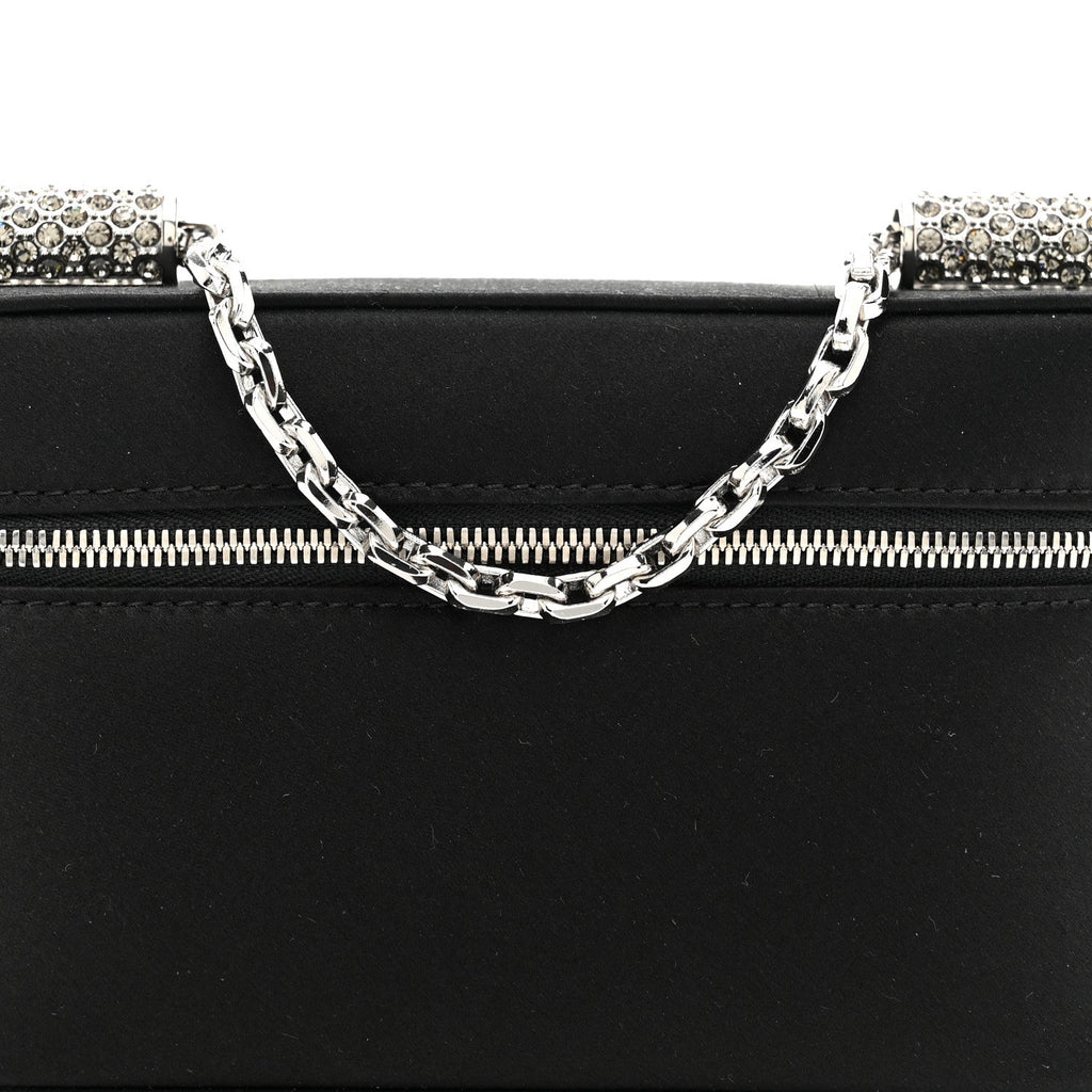 Satin Crystal Pave Medium Sicily Tubes Black