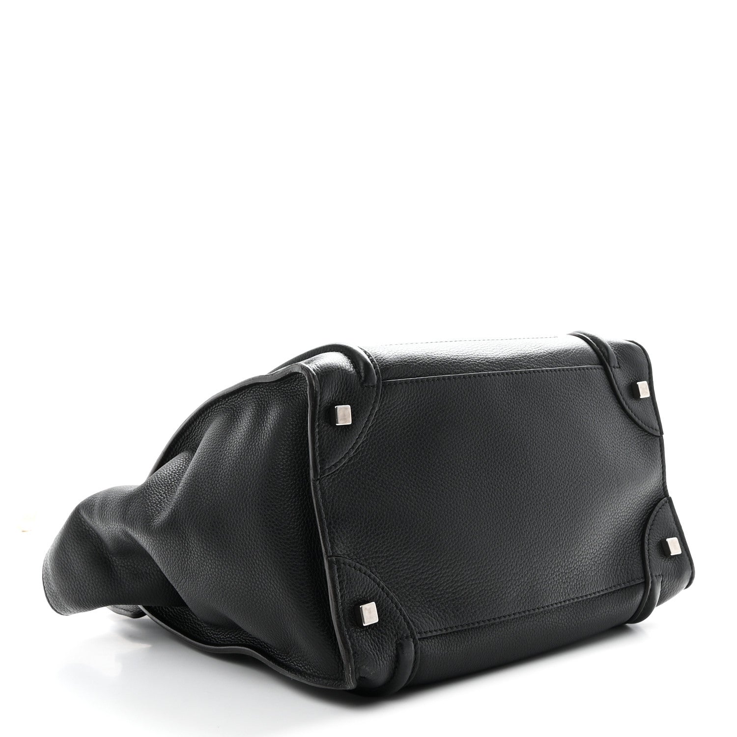 Drummed Calfskin Mini Luggage Black
