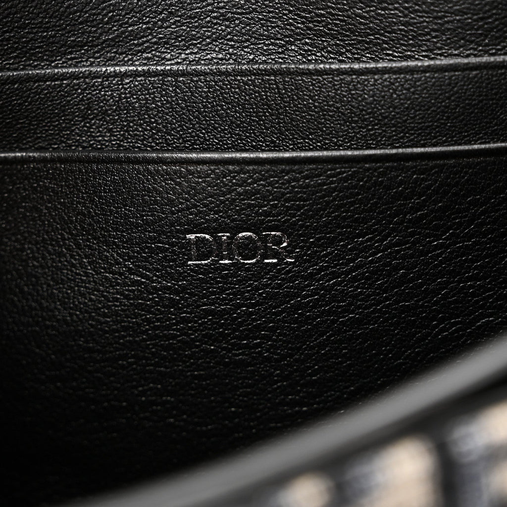 Oblique Smooth Calfskin Elite Wallet On Strap Black Blue