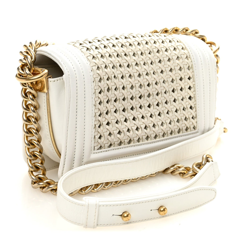 Sheepskin Braided Small Boy Reverso Flap White