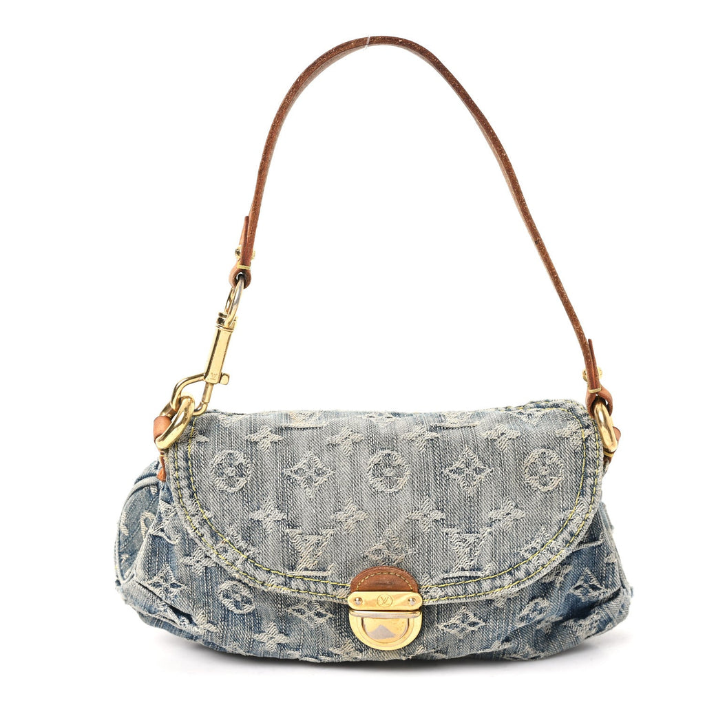 Monogram Denim Mini Pleaty Blue
