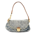 Monogram Denim Mini Pleaty Blue