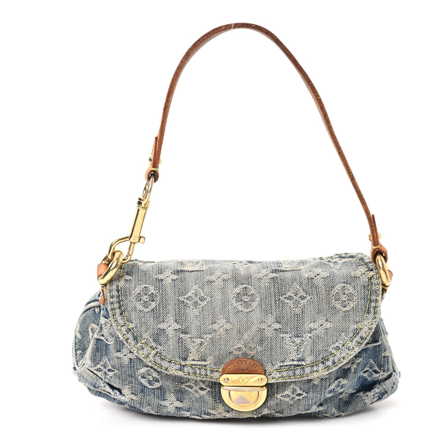 Monogram Denim Mini Pleaty Blue