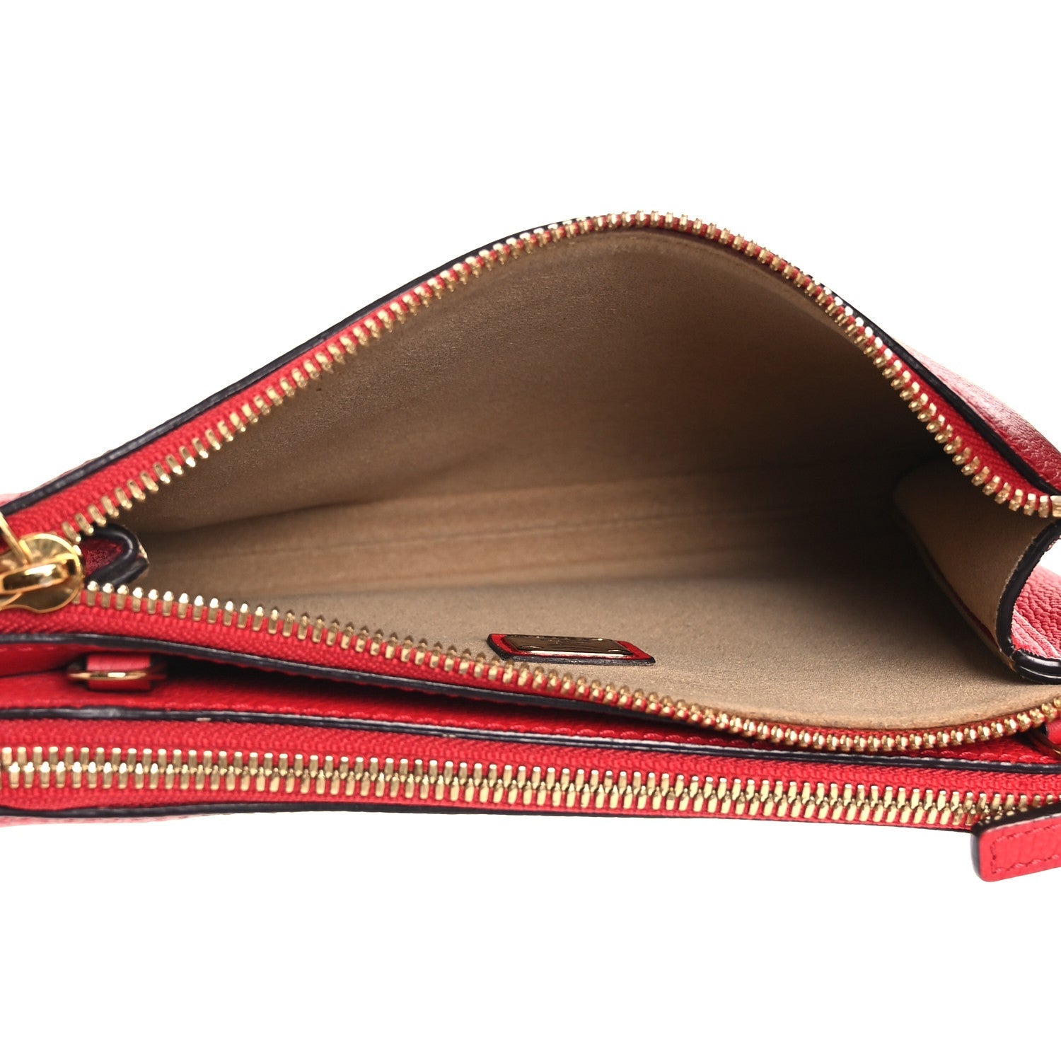 Grained Calfskin Milla Double Crossbody Bag Ruby Red