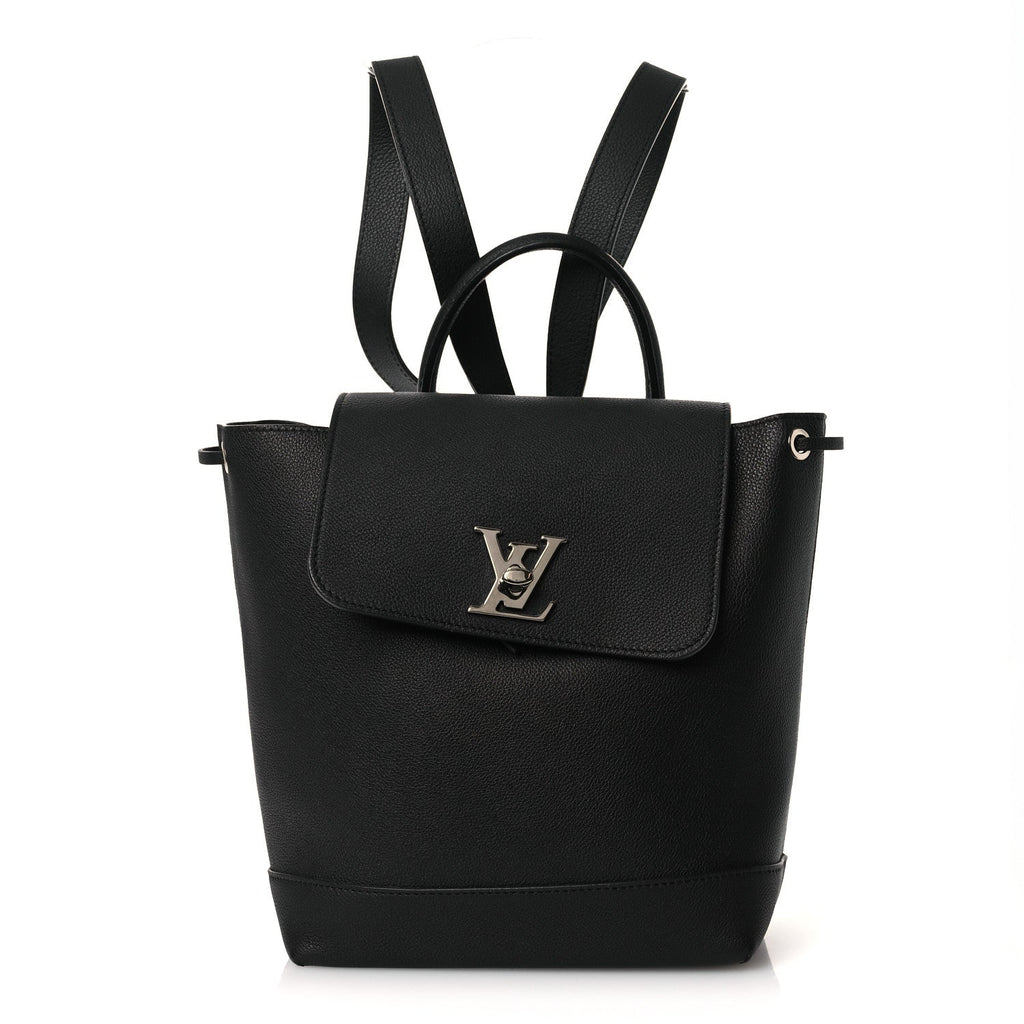 Calfskin Lockme Backpack Black