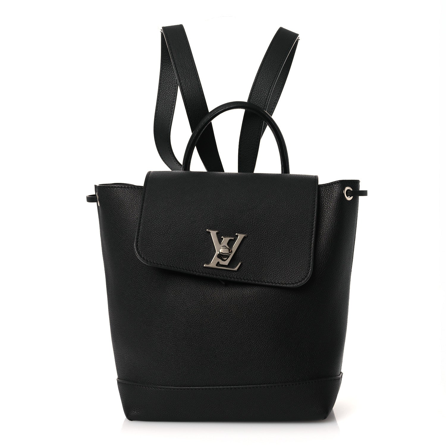 Calfskin Lockme Backpack Black