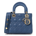 Lambskin Cannage Small My ABCDior Lady Dior Blue Denim