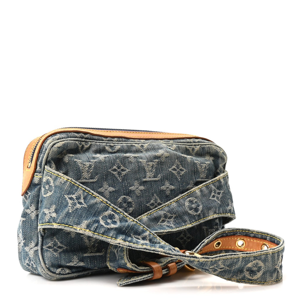 Monogram Denim Bum Bag Blue