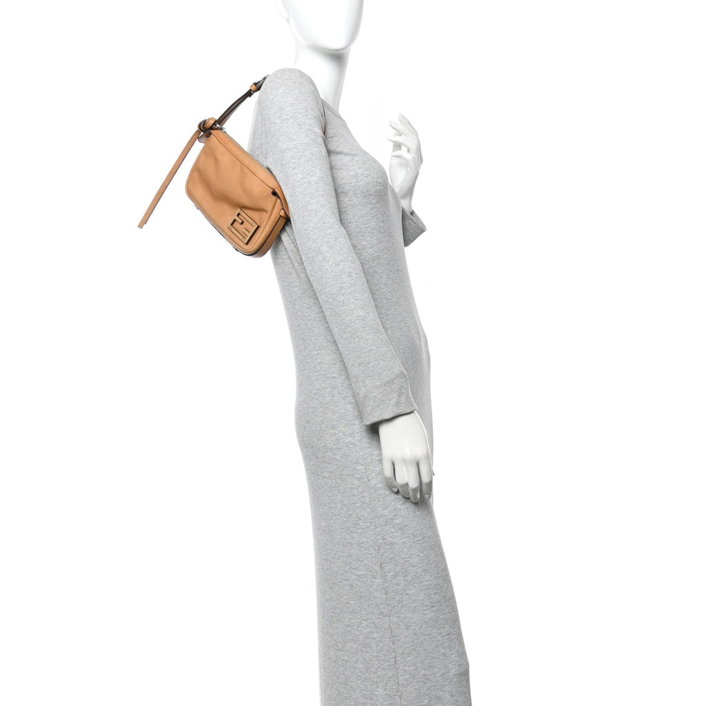 Vitello Mini Simply Fendi Shoulder Bag Miele Scuro