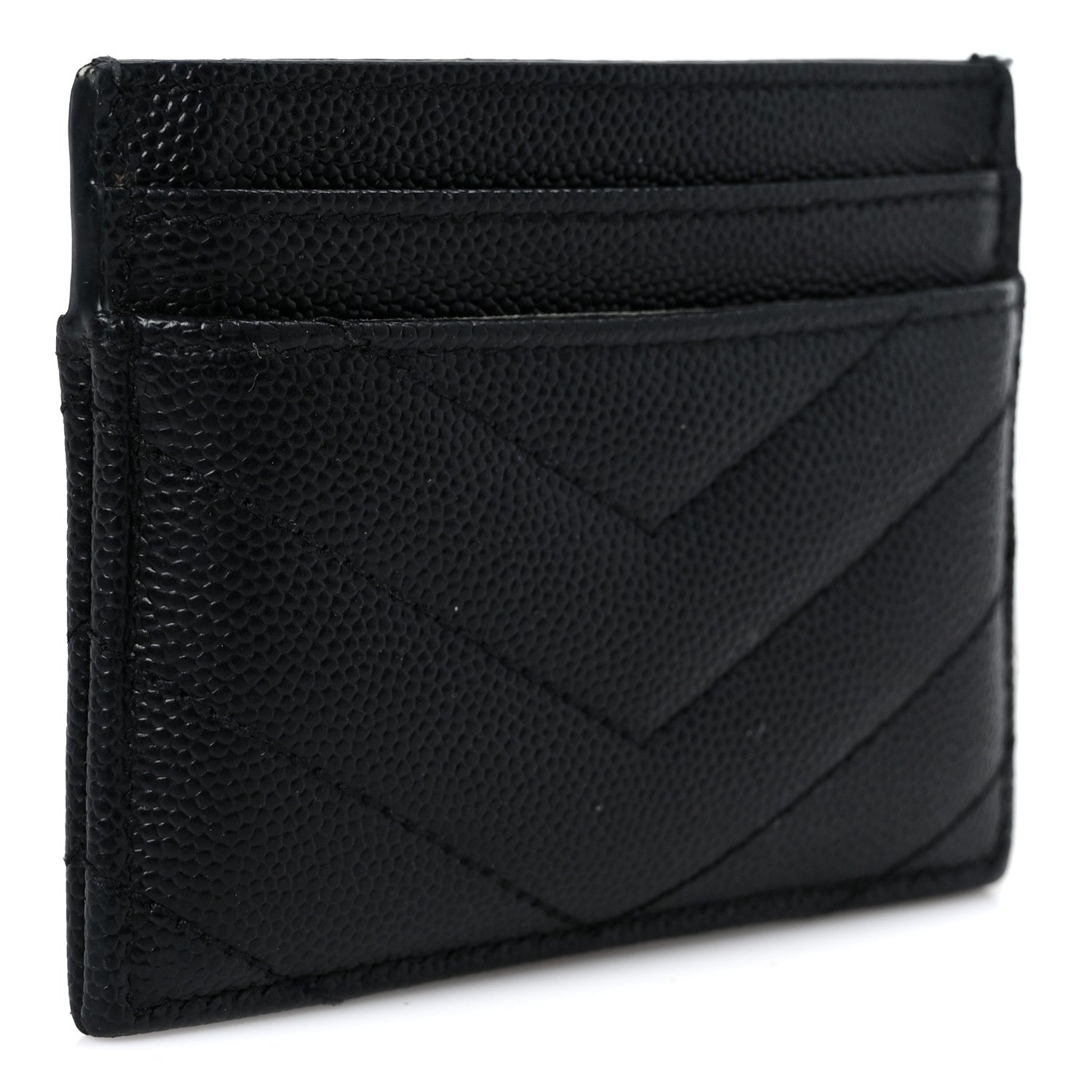 Grain De Poudre Matelasse Chevron Monogram Credit  Case Black