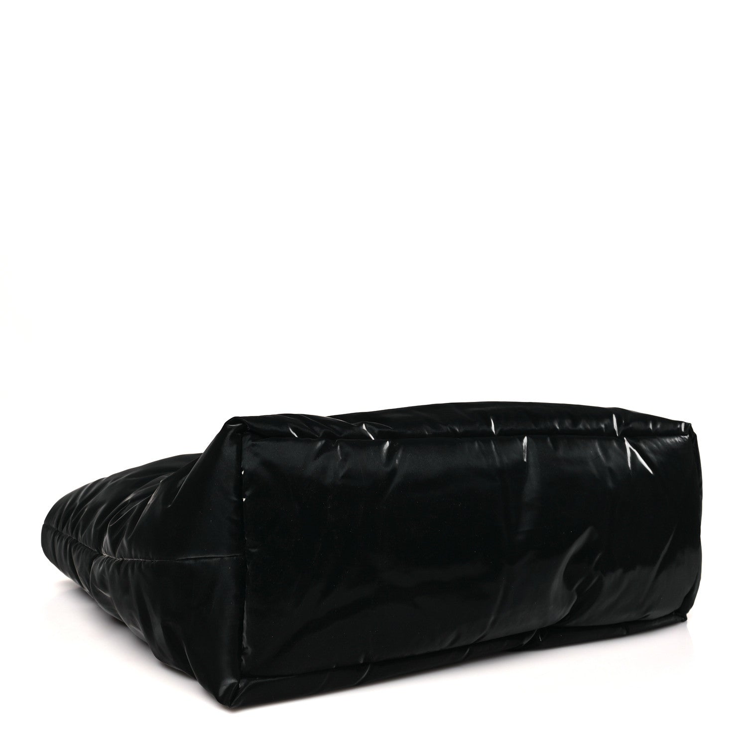 Silktech Canvas Wide Puffer Tote Black