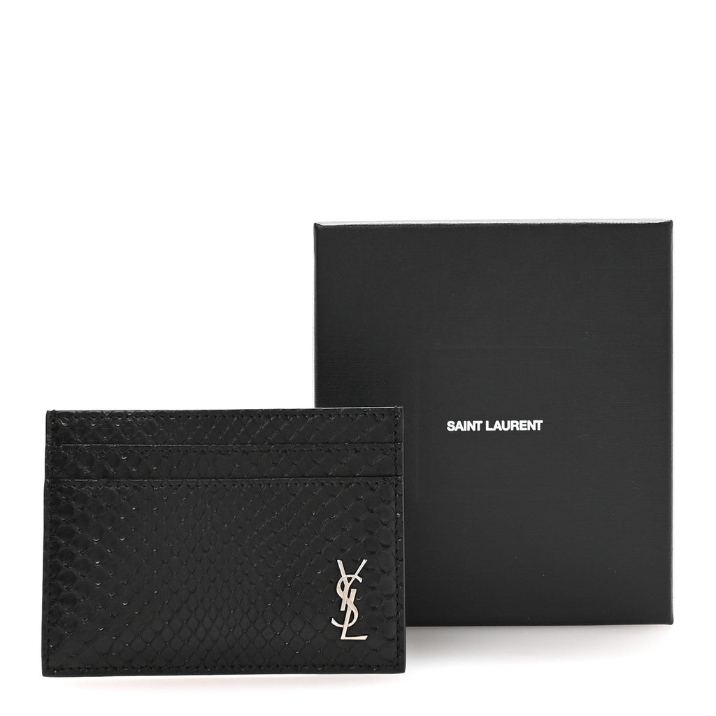 Snakeskin Monogram Credit  Case Black