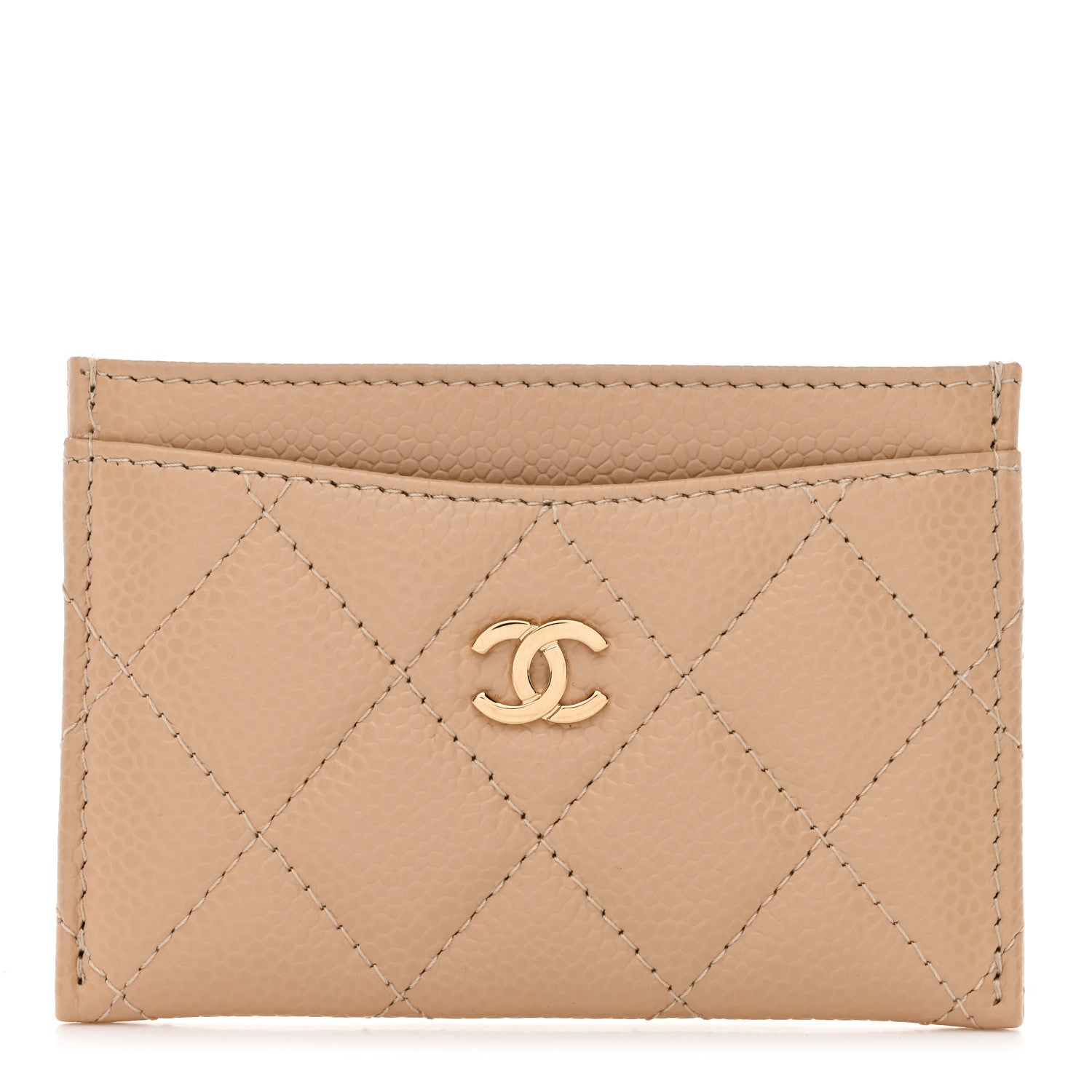 Caviar Quilted  Holder Beige