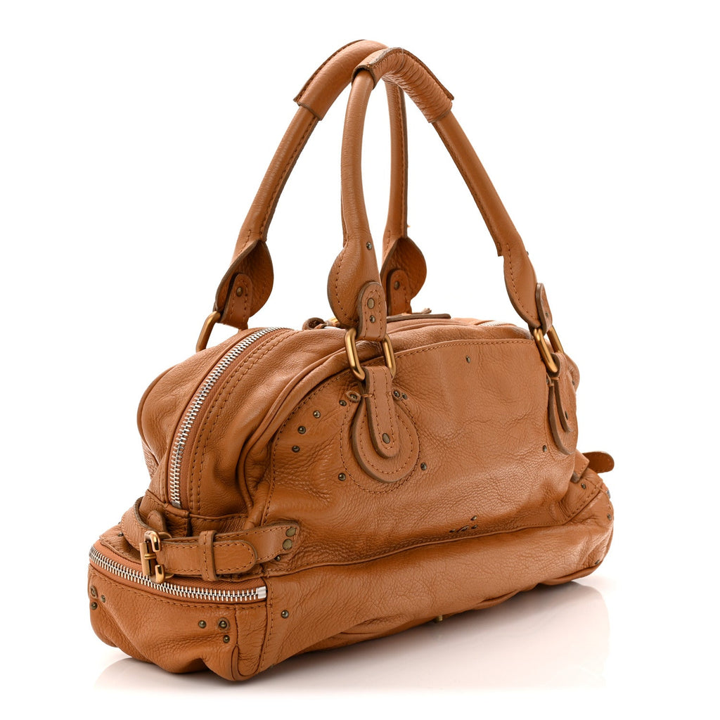 Calfskin Large Paddington Satchel Beige