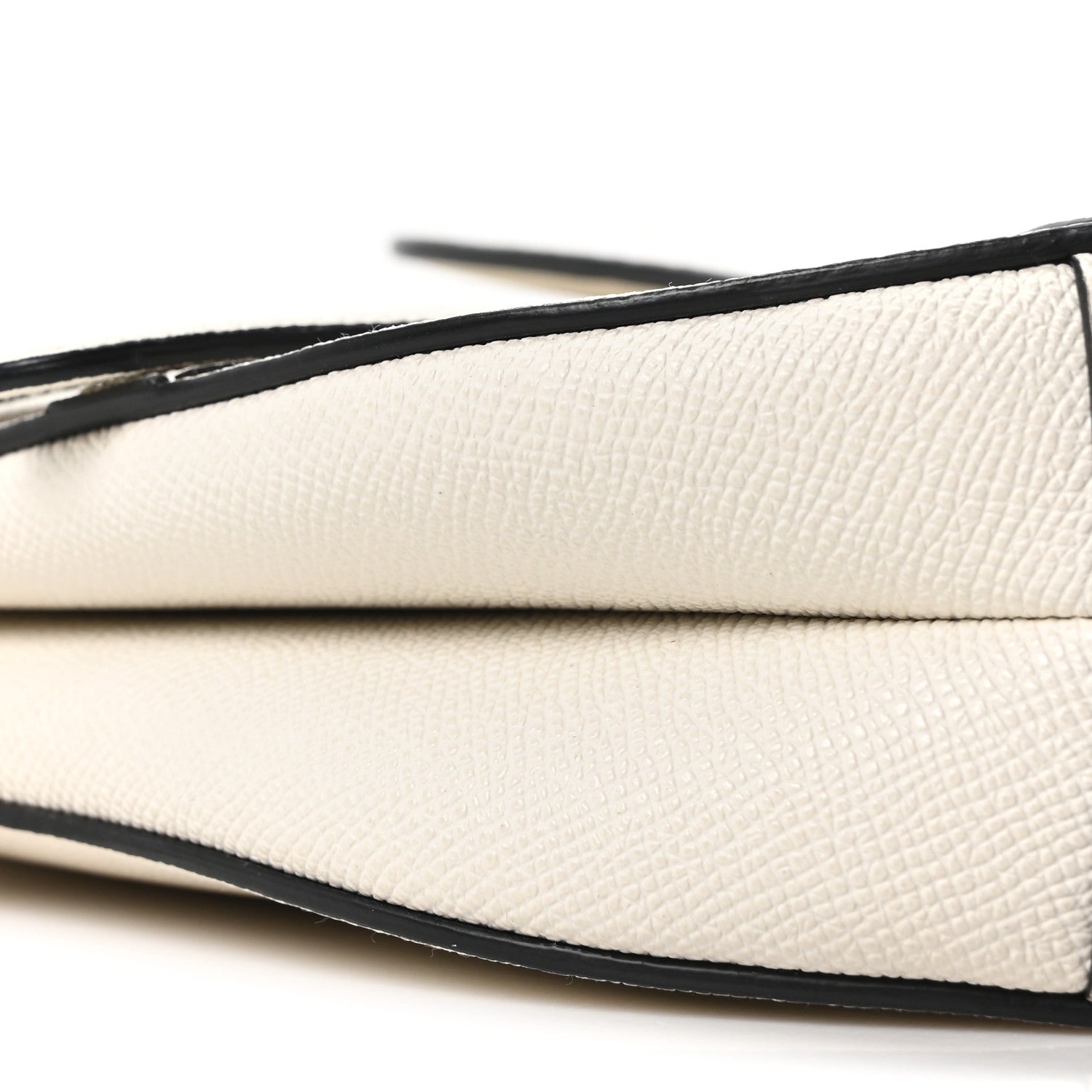 Grained Calfskin Saddle Bag White