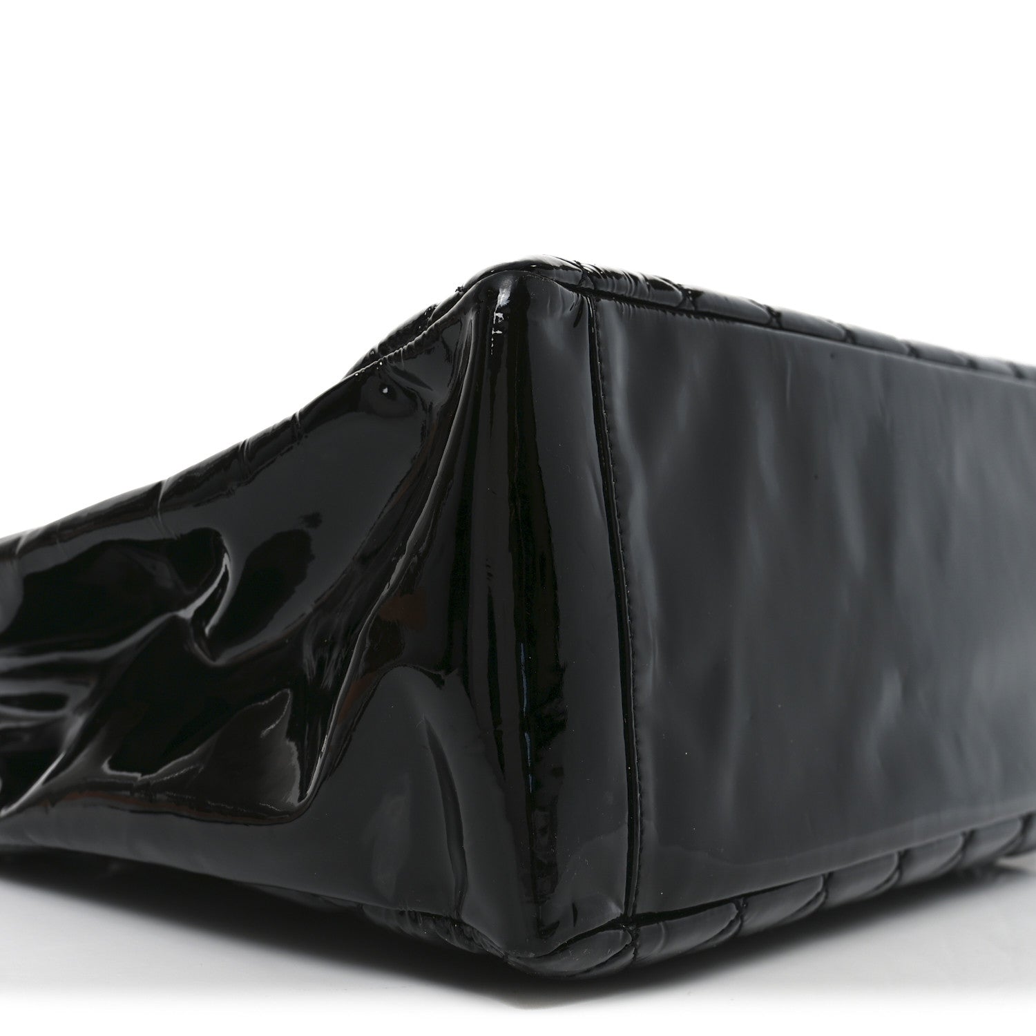 Patent Quilted Grand Shopping Tote GST Black