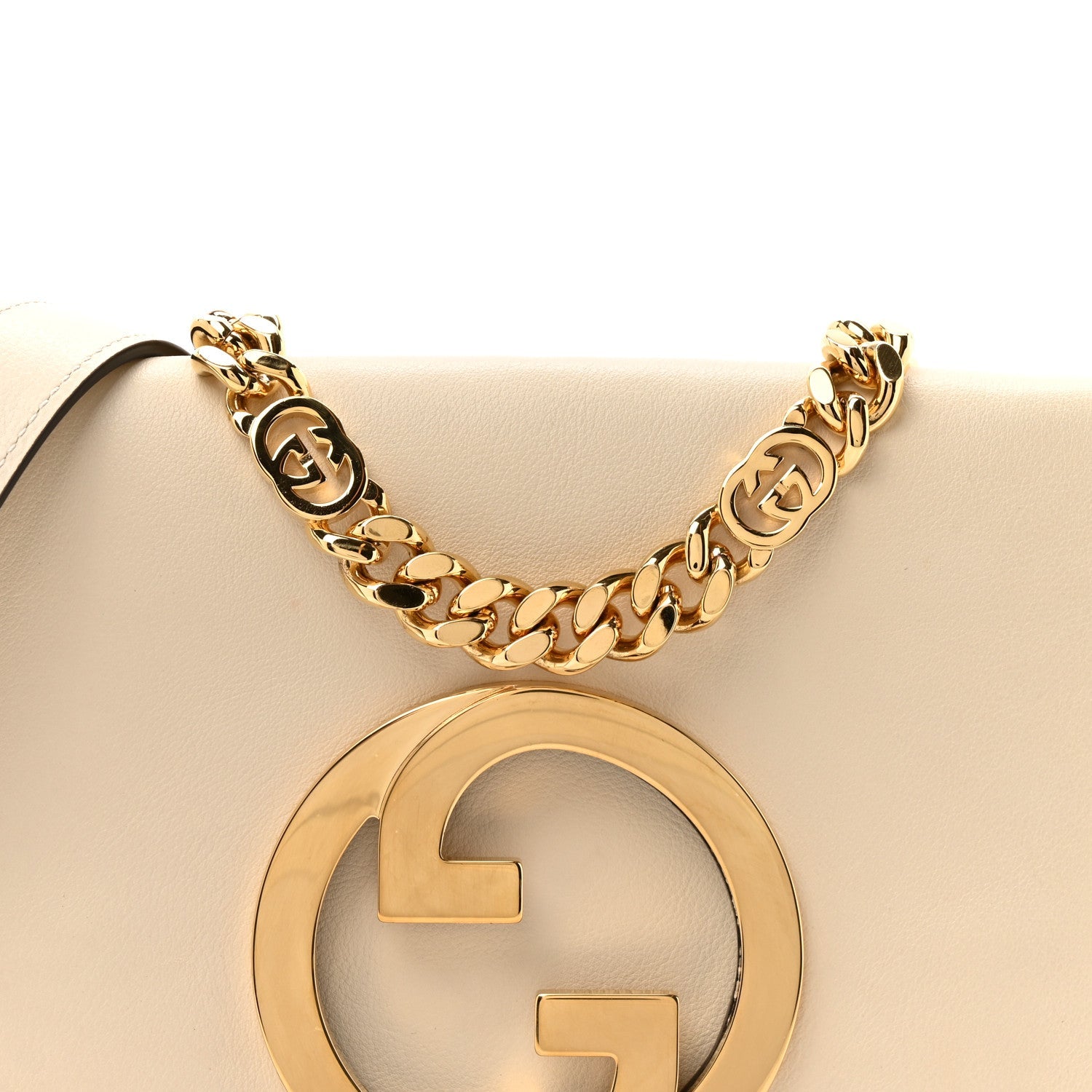 Roxy Calfskin Blondie Chain Shoulder Flap Bag Mystic White