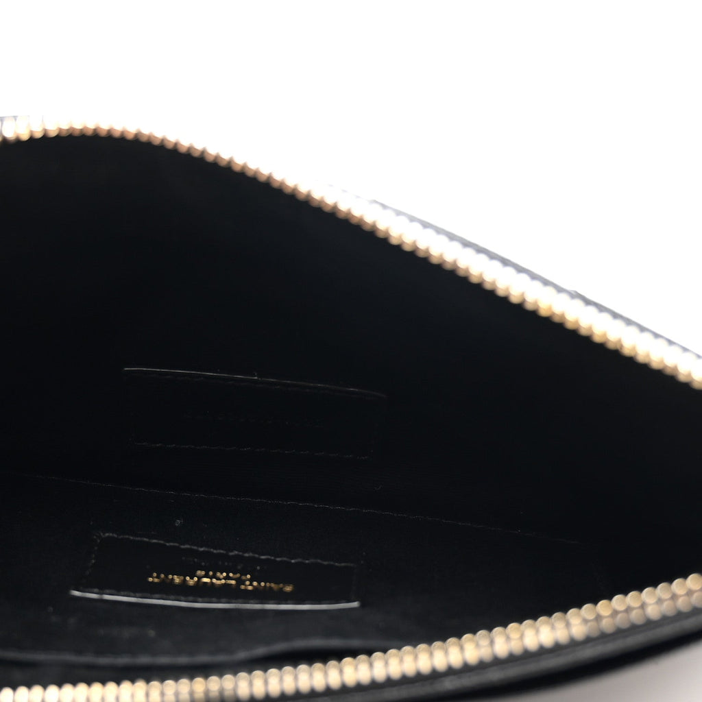 Grain De Poudre Chevron Monogram Large Bill Pouch Black