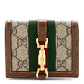 GG Supreme Monogram Textured Calfskin Web Jackie 1961  Case Beige Ebony Brown Sugar
