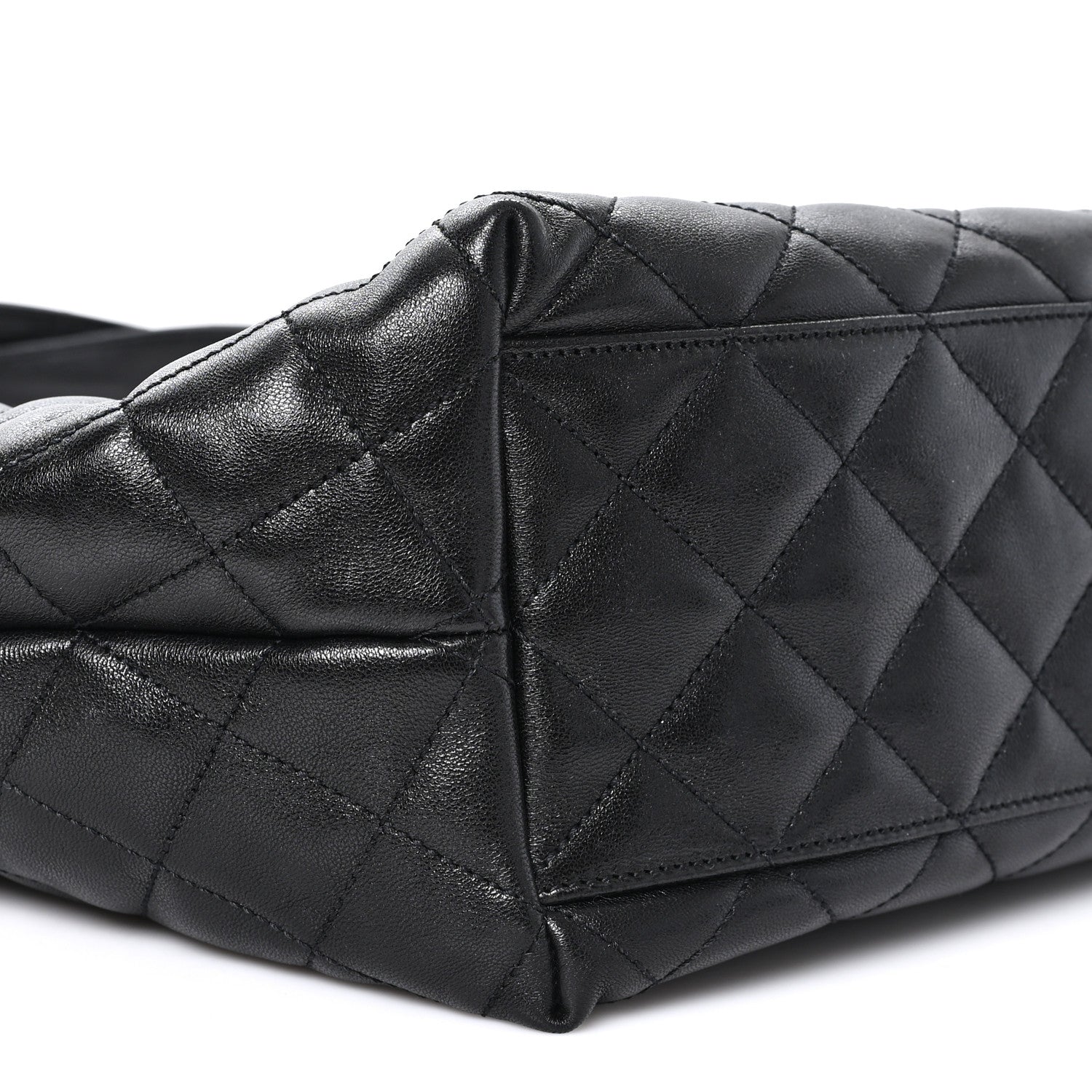 Lambskin Quilted Medium Icare Shopping Tote Black