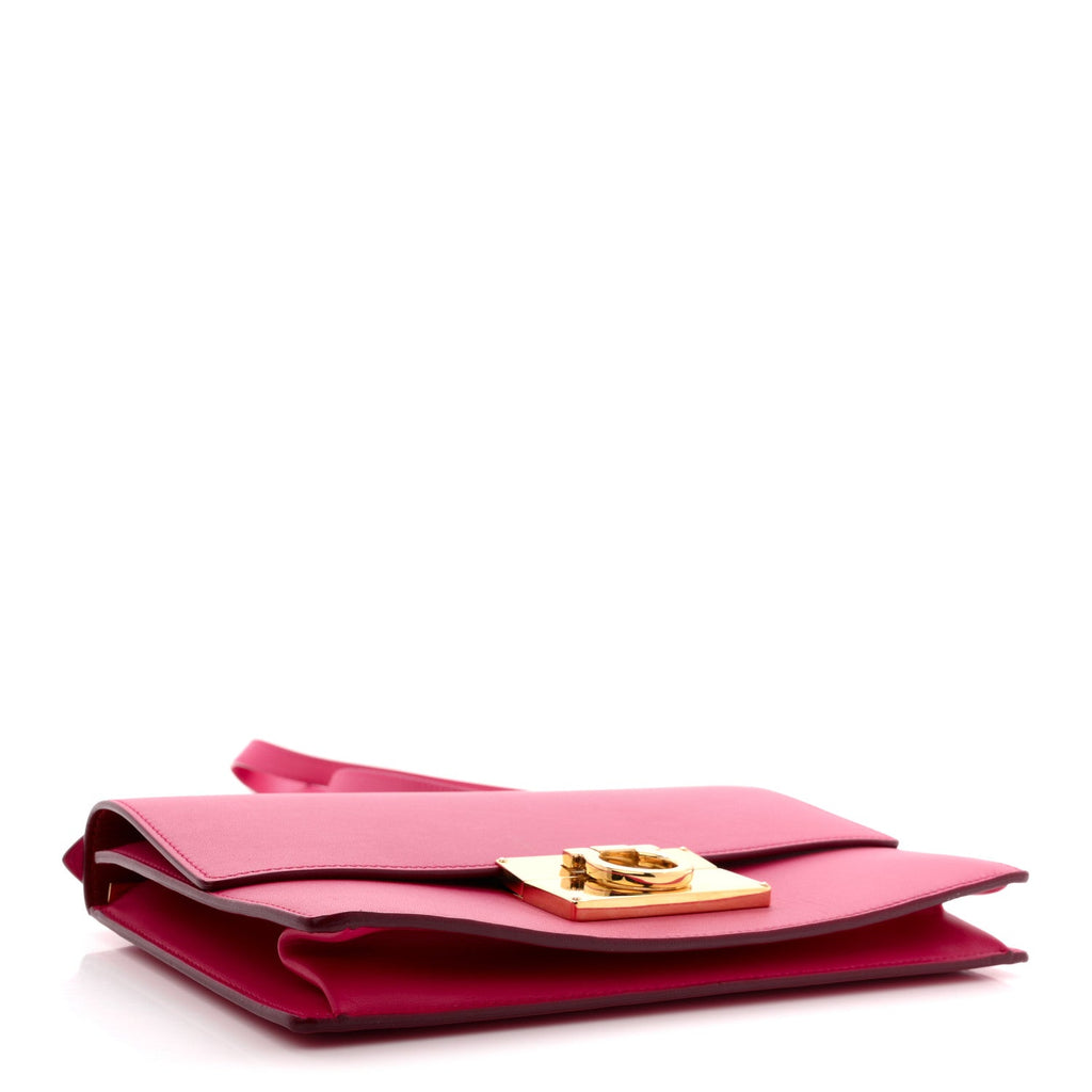 Smooth Calfskin Aileen Gancio Lock Shoulder Bag Pink