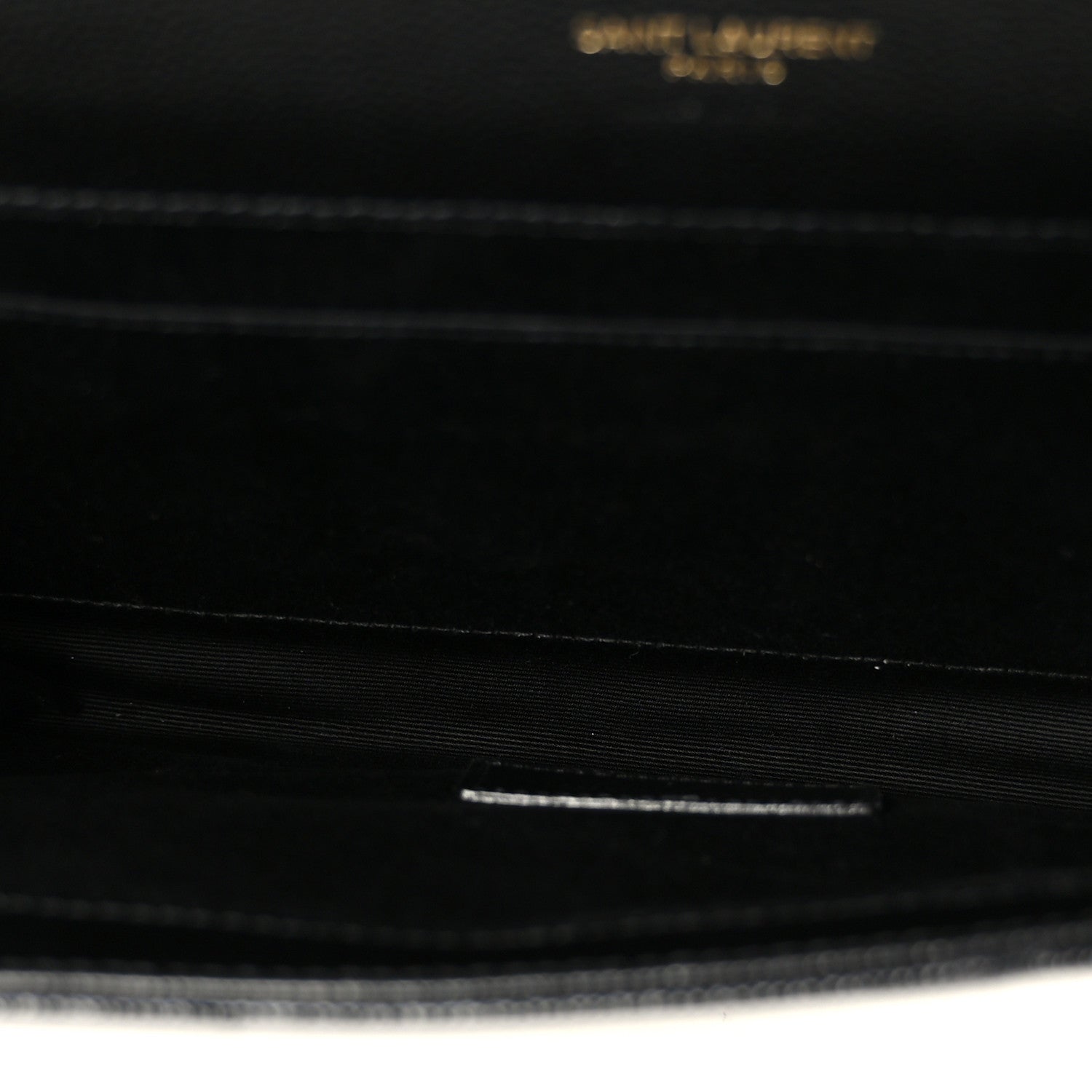 Grain De Poudre Matelasse Chevron Monogram Cassandre Flap Pouch Black