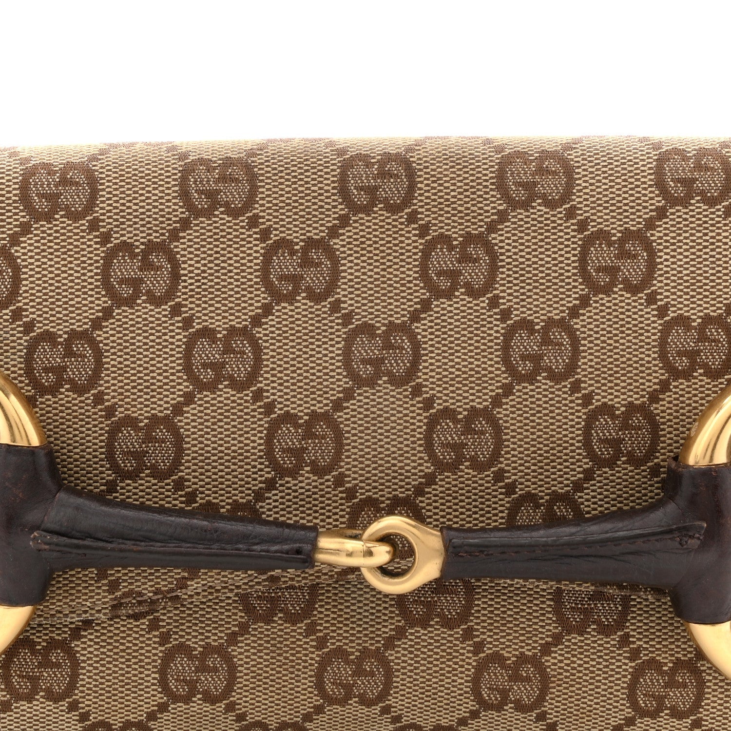 Monogram Horsebit Clutch Dark Brown
