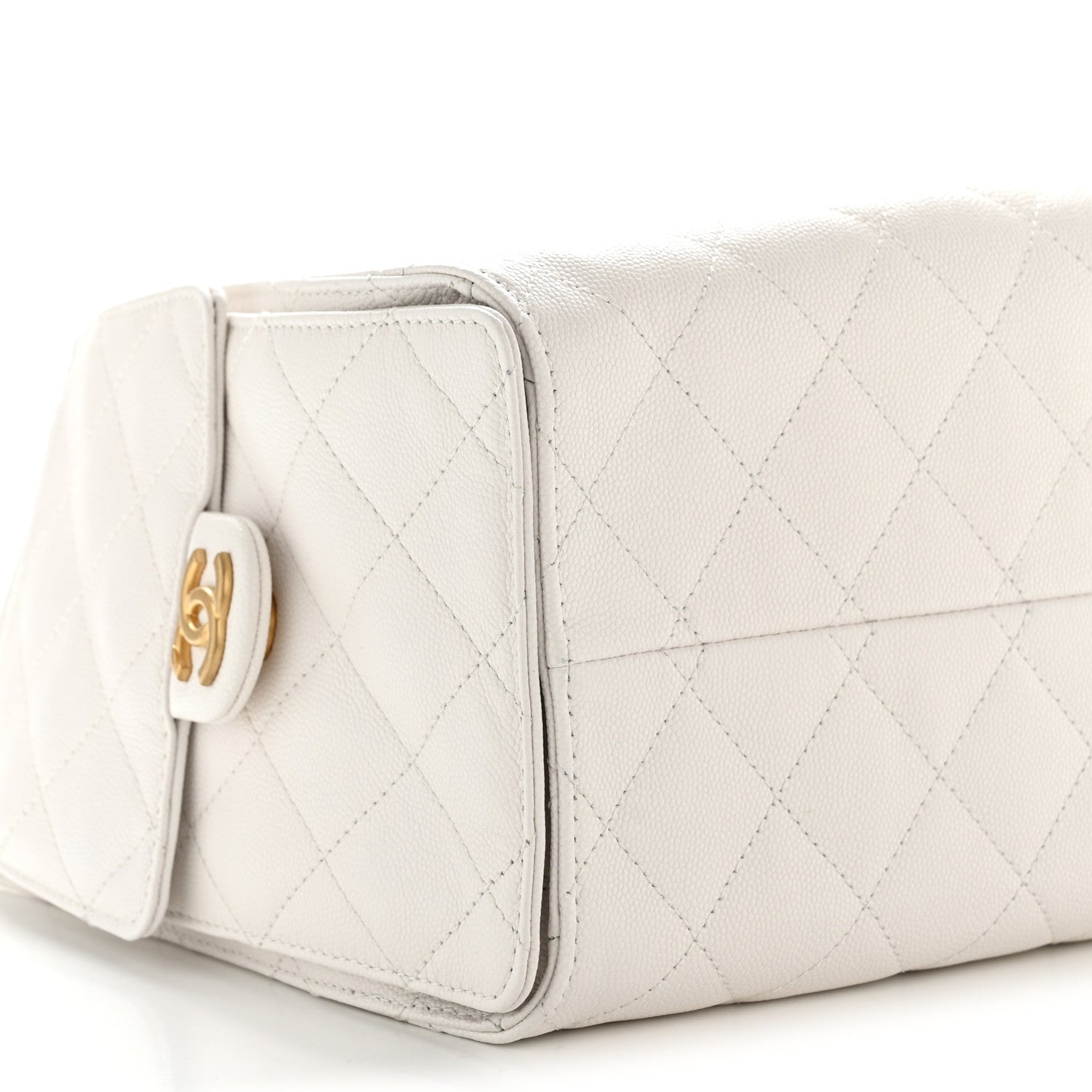 Caviar Quilted Small Chanel 25 Handbag White