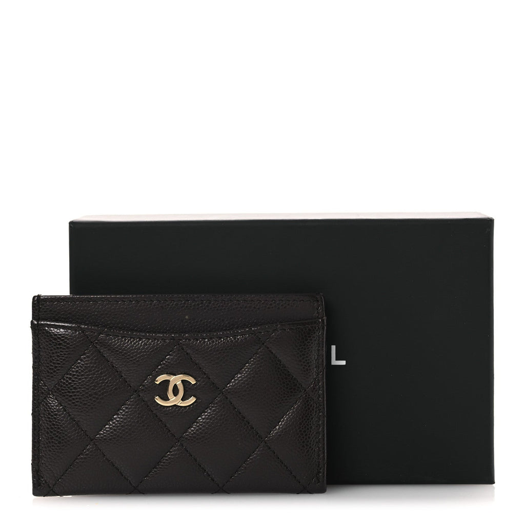 Caviar Quilted  Holder Dark Brown