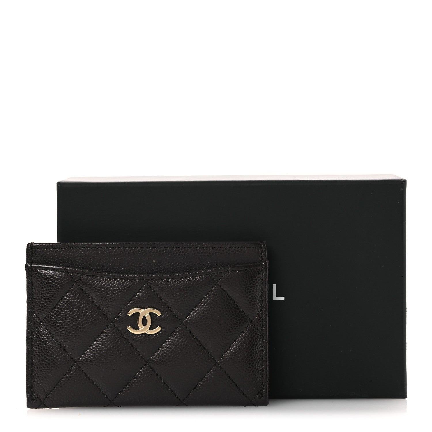 Caviar Quilted  Holder Dark Brown