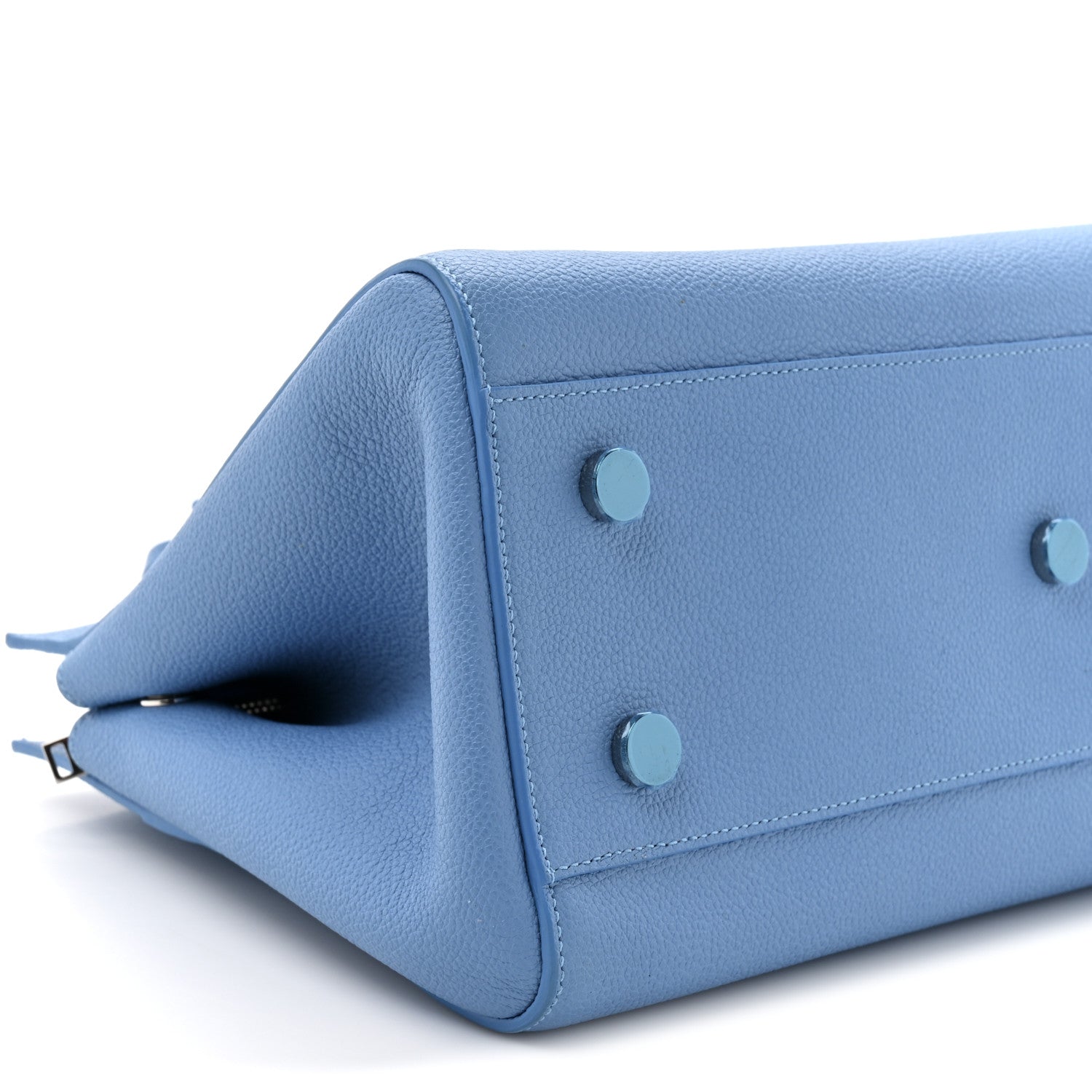 Grained Calfskin Small Rive Gauche Cabas Blue Clair