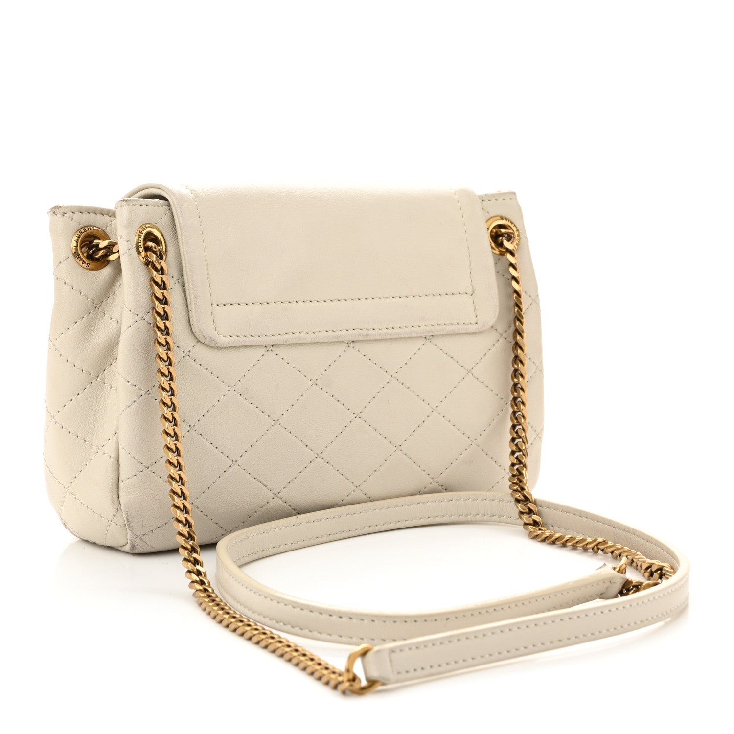 Lambskin Quilted Monogram Mini Nolita Crema Soft