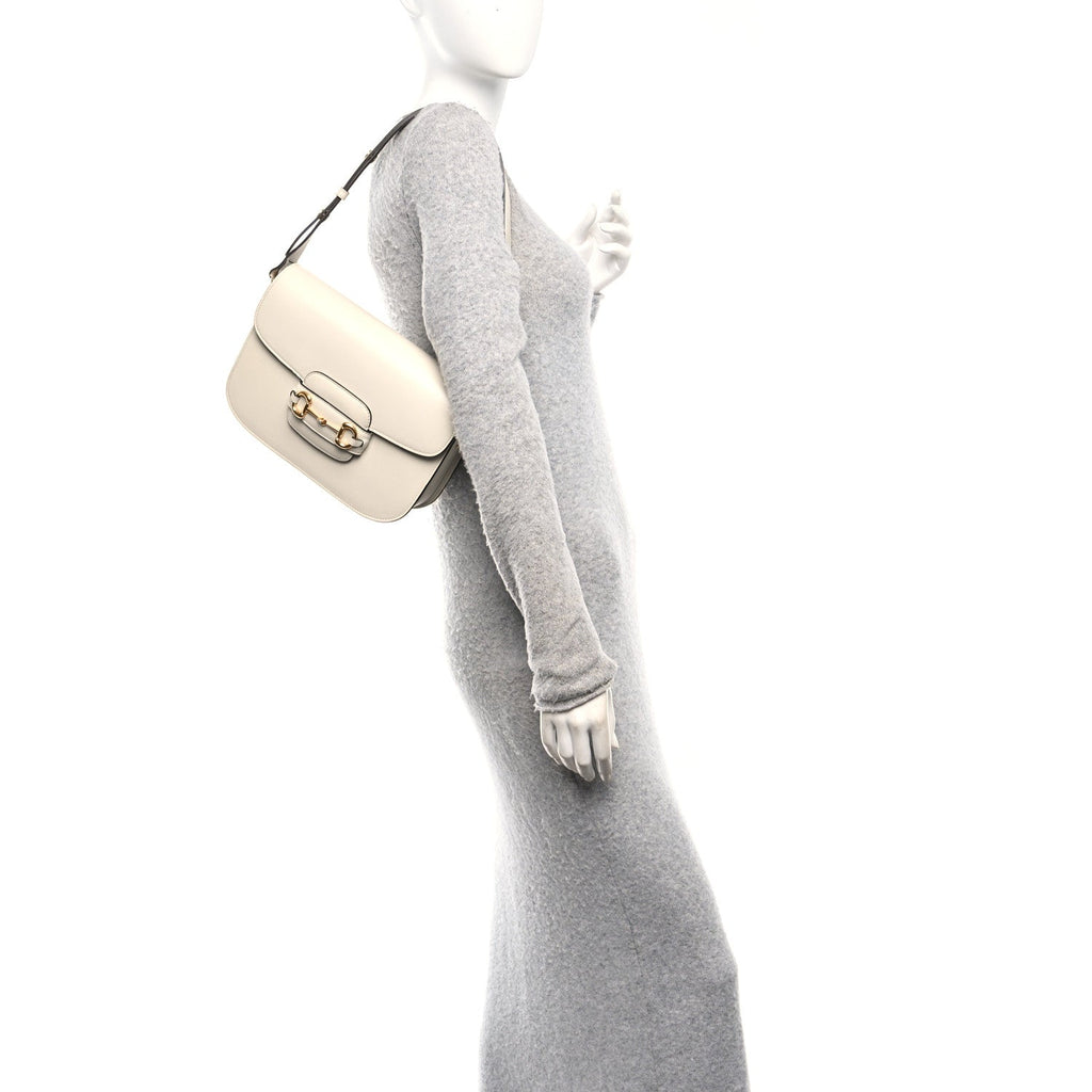 Azalea Calfskin Horsebit 1955 Shoulder Bag Mystic White