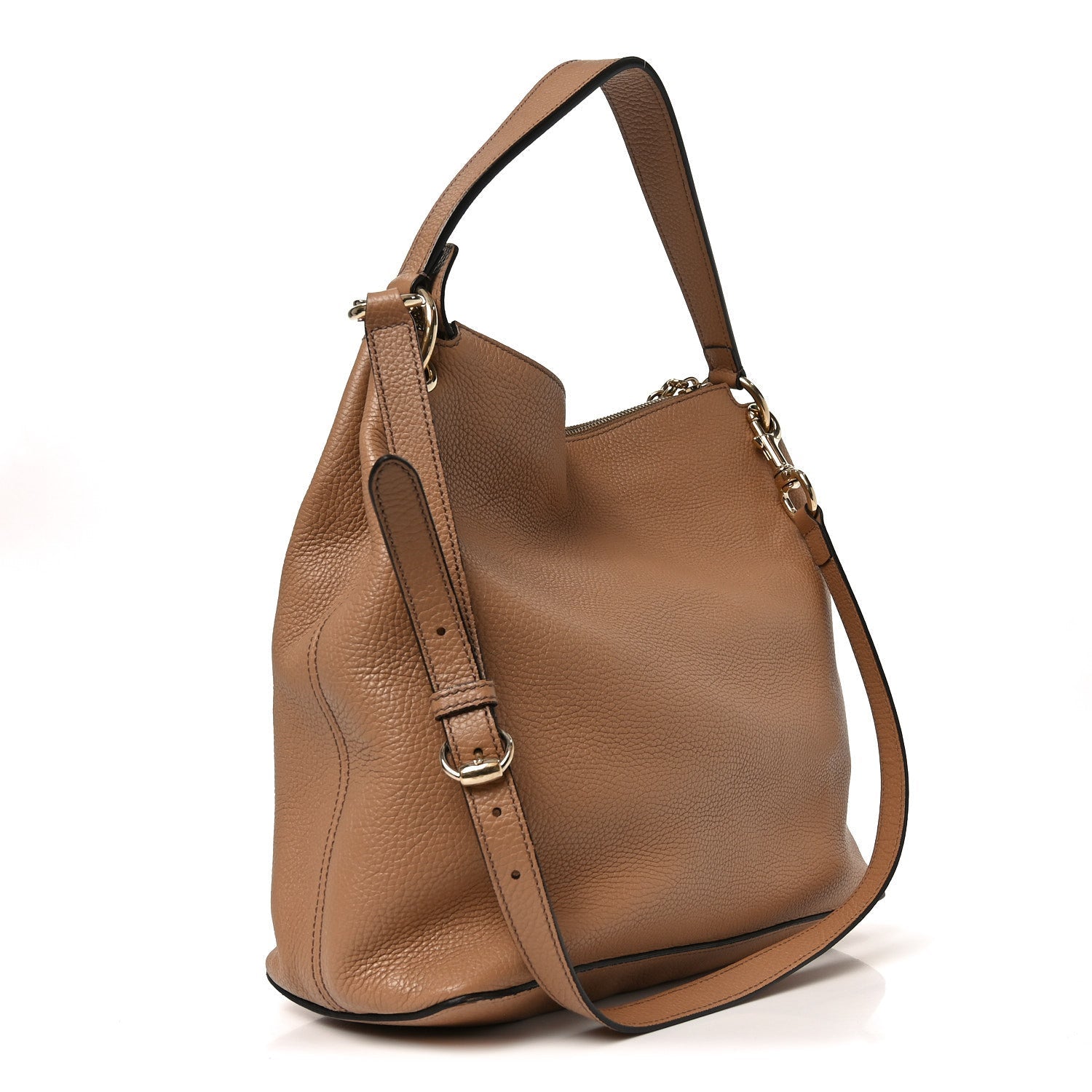 Pebbled Calfskin Large Soho Hobo Camelia