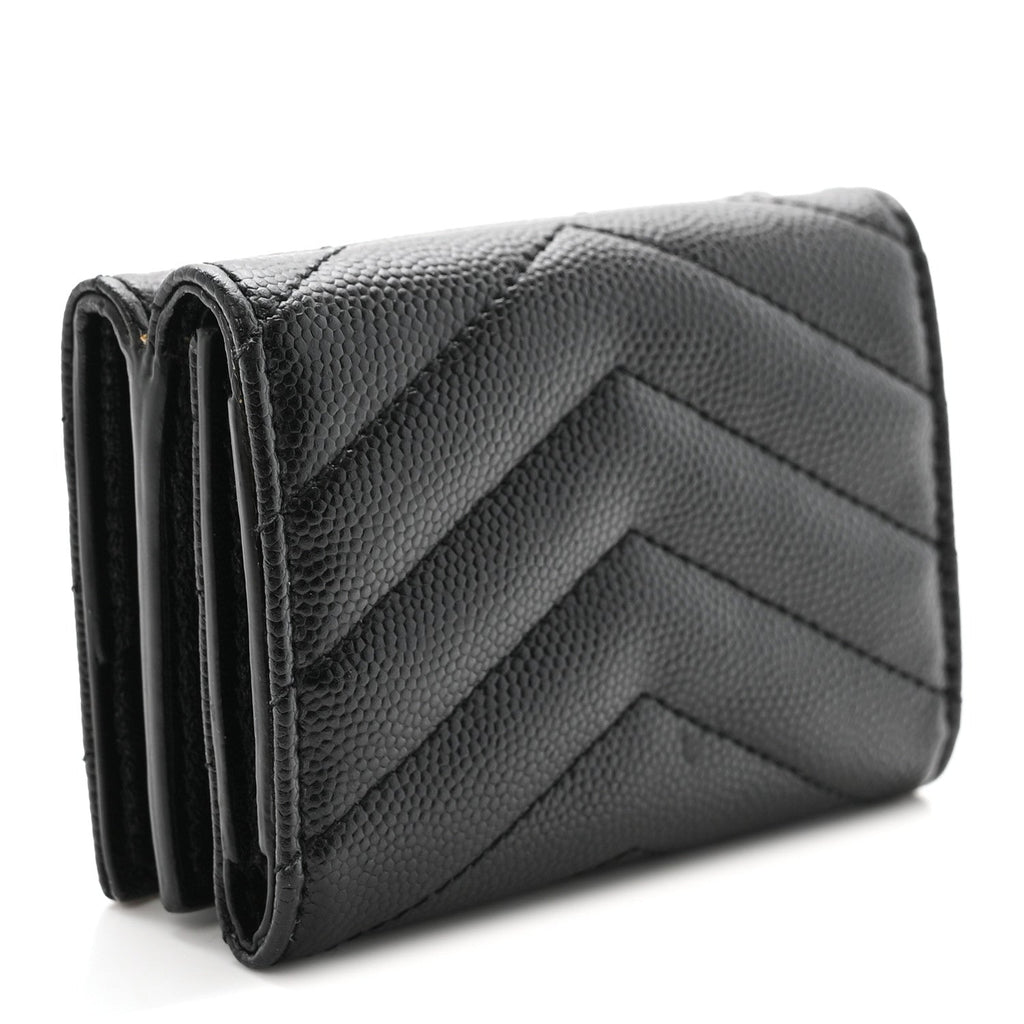 Grain De Poudre Matelasse Chevron Monogram Origami Tiny Wallet Black