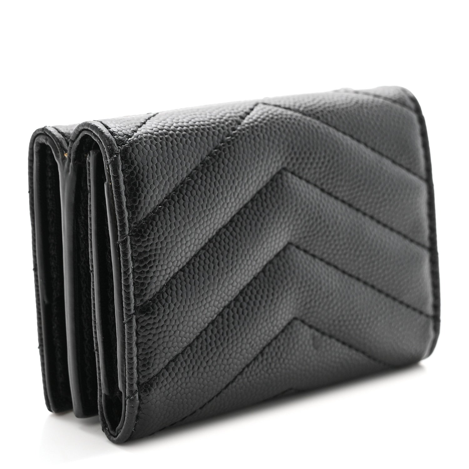 Grain De Poudre Matelasse Chevron Monogram Origami Tiny Wallet Black