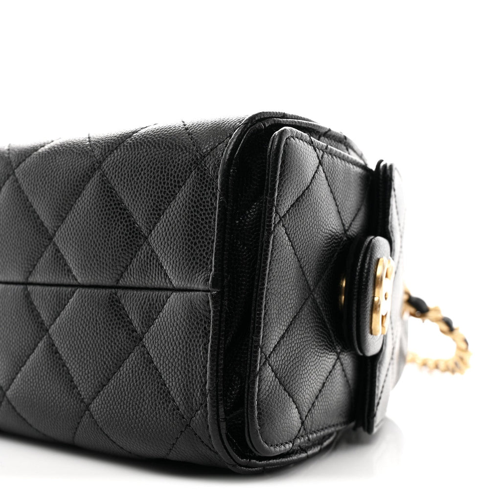 Caviar Quilted Mini Chanel 25 Handbag Black