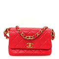 Lambskin Quilted Small Flap Red